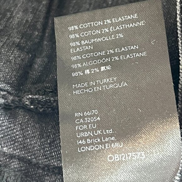 Anthropologie Pilcro Jeans Pants Black Denim Exposed Fly Slim 27 - Picture 9 of 11